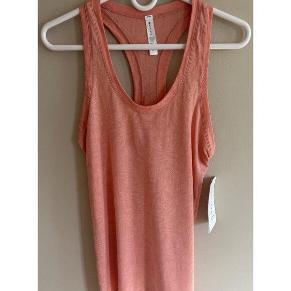 Athleta NWT Momentum Active Racerback Tank Pink/Coral Floral Jacquard Size Small - Picture 3 of 11